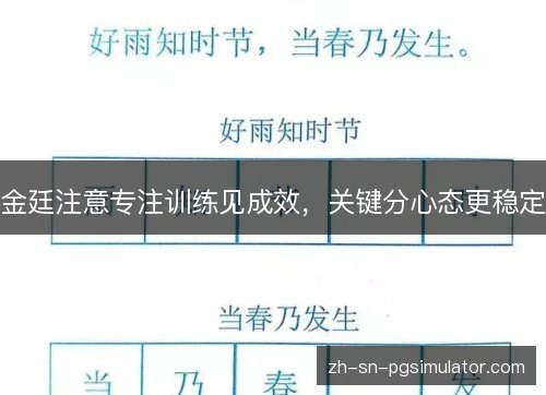 金廷注意专注训练见成效，关键分心态更稳定